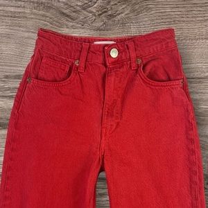 Zara Red Straight Leg Jeans